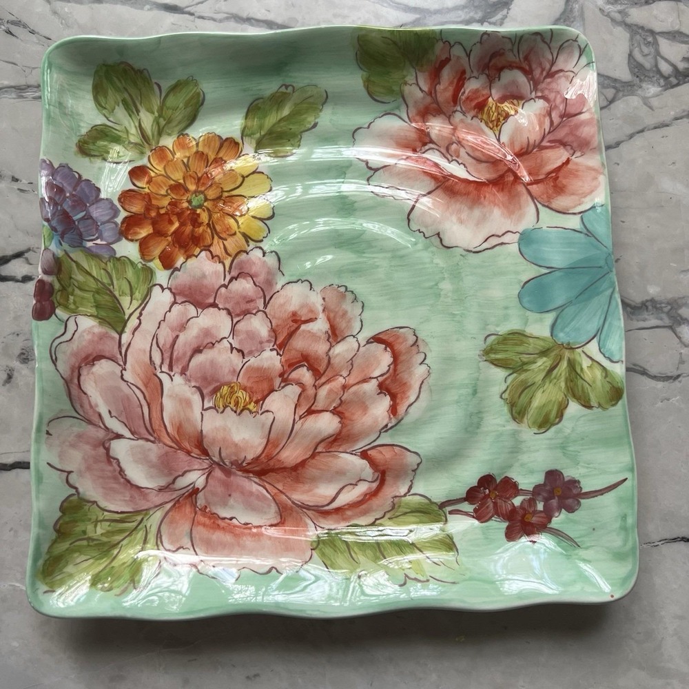Handpainted Bohemian Floral‎ Maxcera 9" Salad Plate